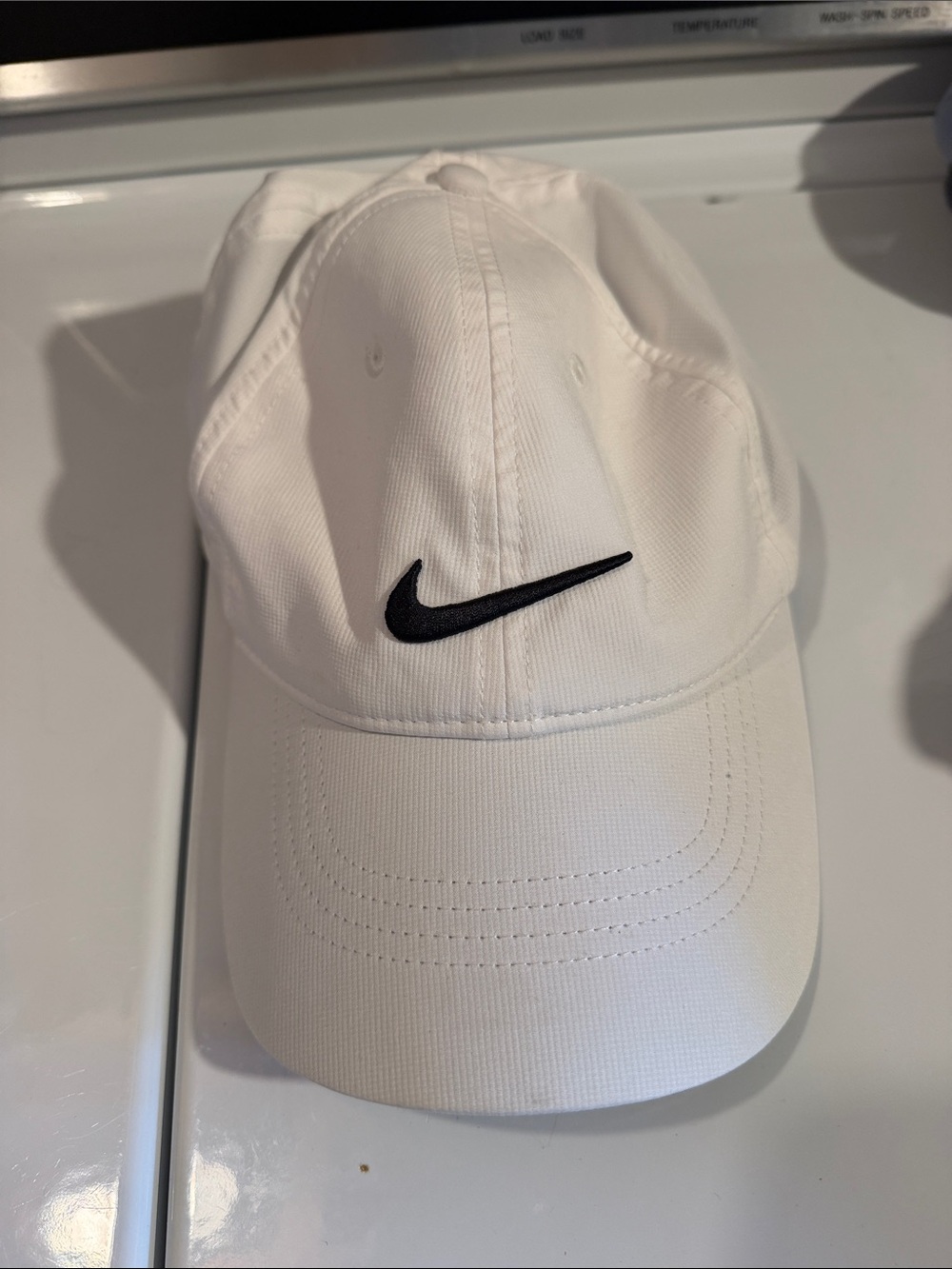 Nike White Baseball Cap with Black Swoosh